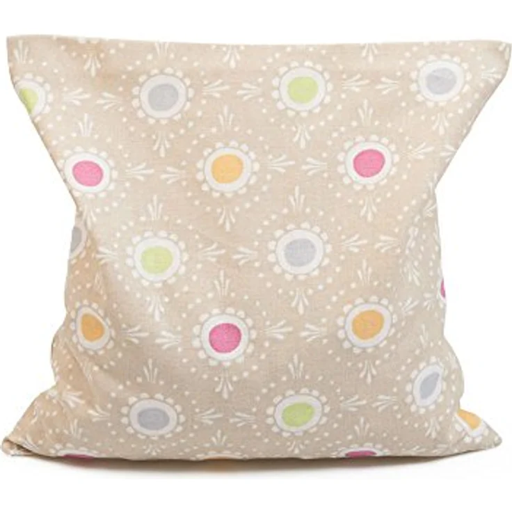 GRÜNSPECHT Naturprodukte Kirschkern-Kissen 16x16 cm, Wärmekissen für Nacken, Bauch & Rücken, 100% Baumwolle, beige mit Punkten – Bild 1