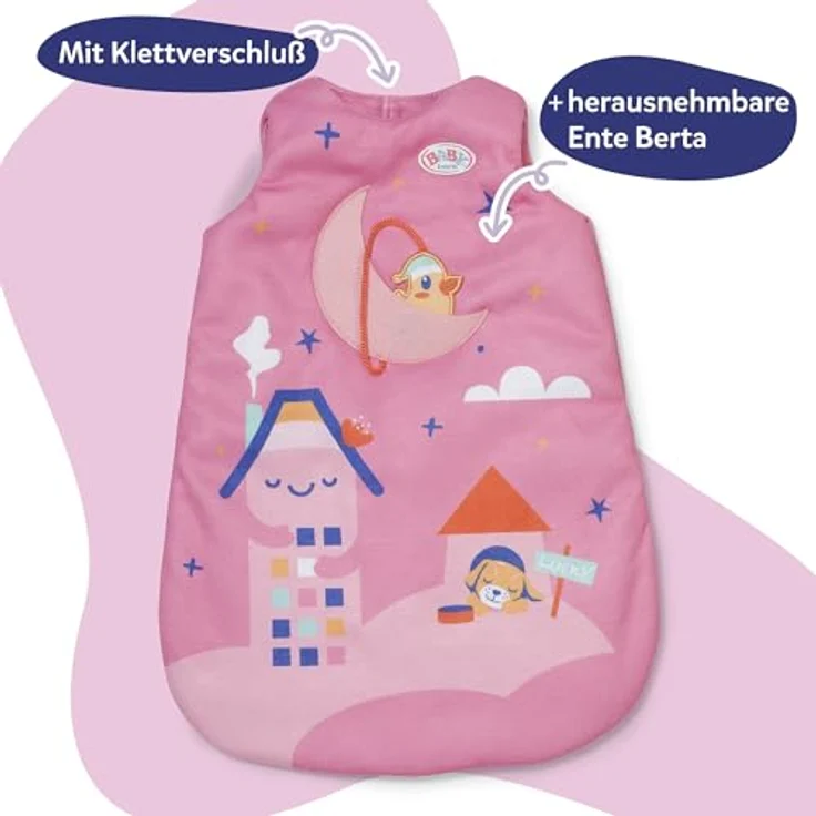 BABY Born Schlafsack Mond, Einschlagdecke mit herausnehmbarer Ente am Band, geeignet für 43 cm Puppen – Bild 2