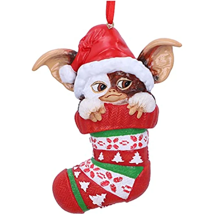 Nemesis Now Gremlins Christbaumanhänger Gizmo in Stocking, 12 cm Sammelfigur – Bild 1