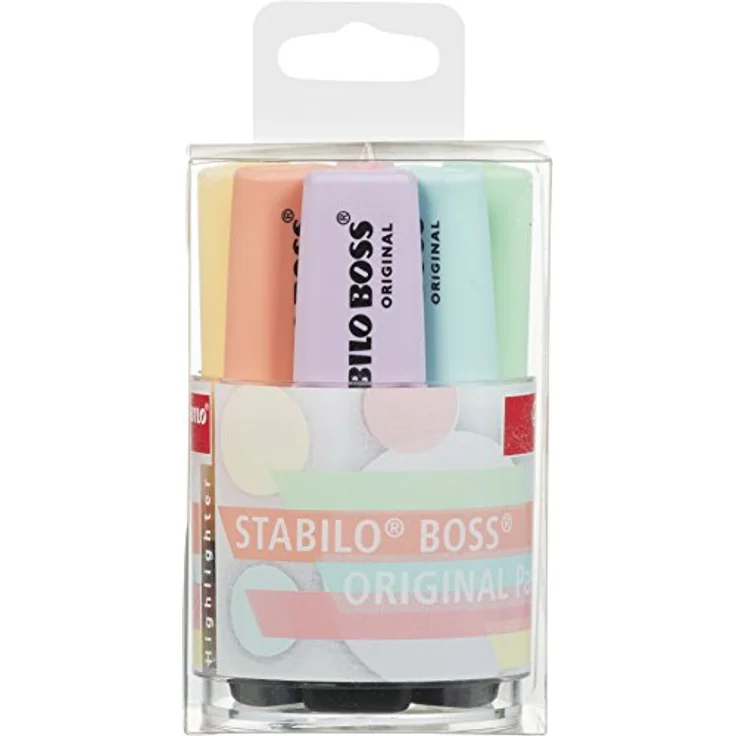 STABILO BOSS ORIGINAL Pastel, Textmarker 6er Pack in zarten Farben, Keilspitze für 2 Strichstärken, 4 Stunden Austrocknungsschutz – Bild 1