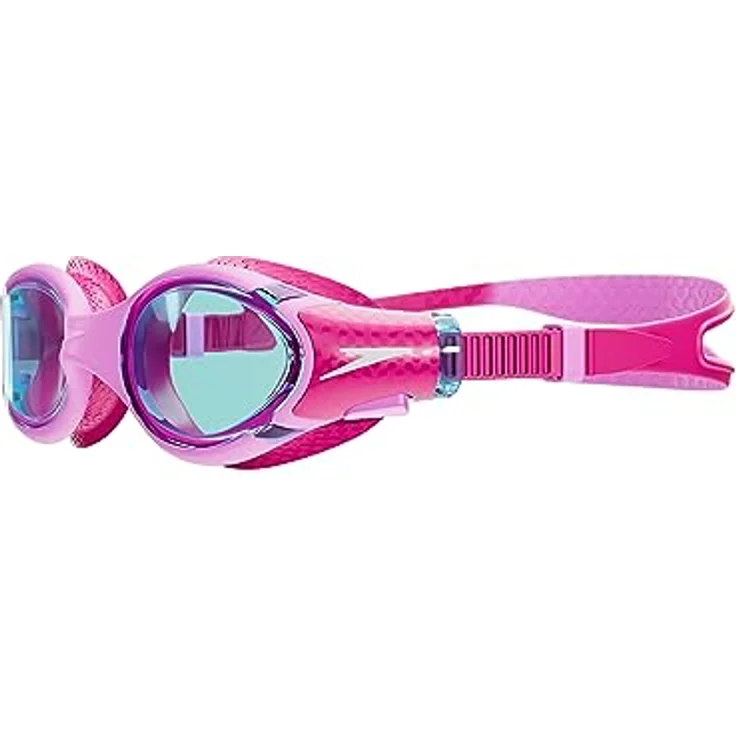 Speedo Unisex Kinder Biofuse 2.0 Schwimmbrille, Flamingorosa/Electric Pink/Blau, One Size – Bild 2