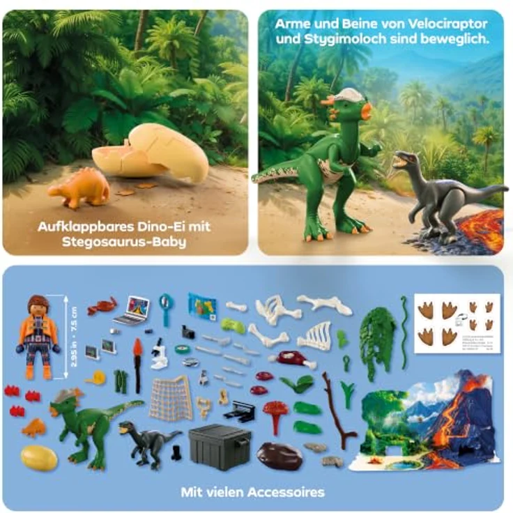 Playmobil Adventskalender - Dino-Expedition, Weihnachtskalender mit festlichen Überraschungen, Modell 72225 – Bild 5