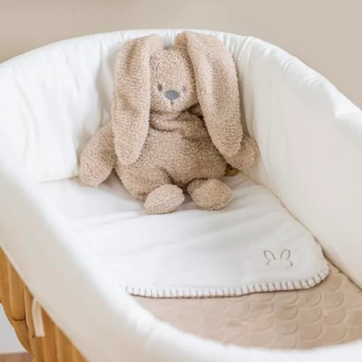 Nattou Kuscheltier Teddy Hase Lapidou, flauschiger Begleiter aus Teddystoff, sandfarben, OneSize, maschinenwaschbar – Bild 3