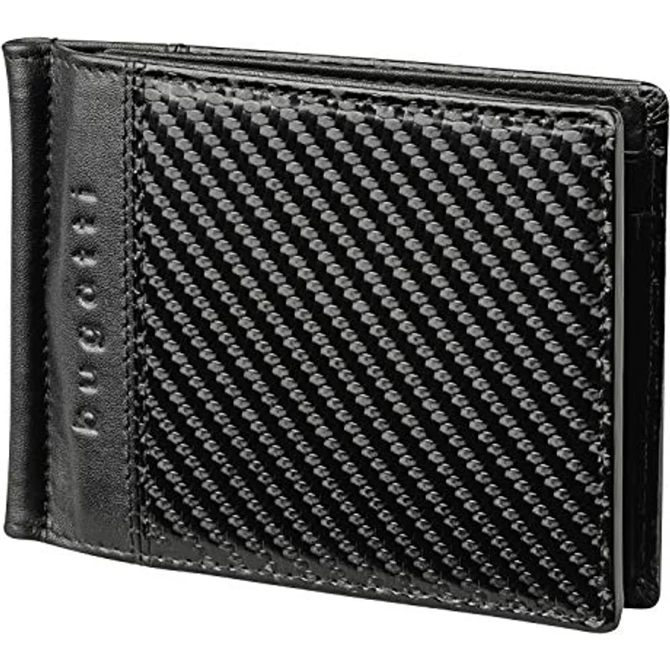 Bugatti Comet Geldbörse mit Geldklammer Herren Leder - Portemonnaie Herren Querformat Schwarz – Geldbeutel Portmonee Wallet Brieftasche Männer Portmonaise RFID – Bild 1