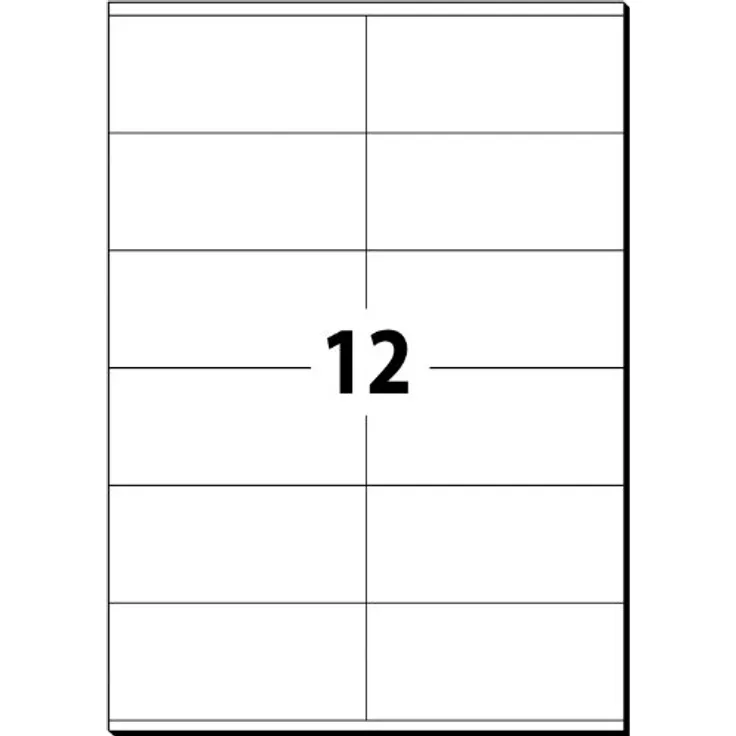 Sigel LA160 Universal-Etiketten, selbstklebend, bedruckbar, weiß, 105 x 48 mm, 1200 Etiketten auf 100 Blatt