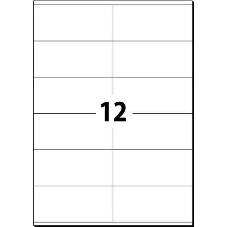 Sigel LA160 Universal-Etiketten, selbstklebend, bedruckbar, weiß, 105 x 48 mm, 1200 Etiketten auf 100 Blatt – Bild 1