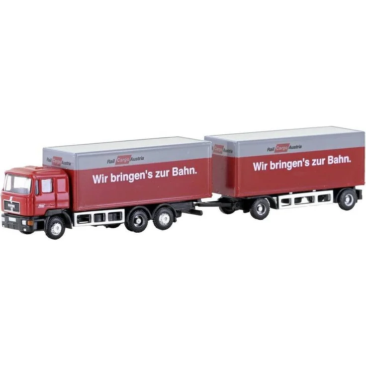 Lemke MAN F90 3-achs Koffer-Hängerzug RCA, Modelleisenbahn-Wagen mit 460 PS Motor, Spur IV – Bild 1