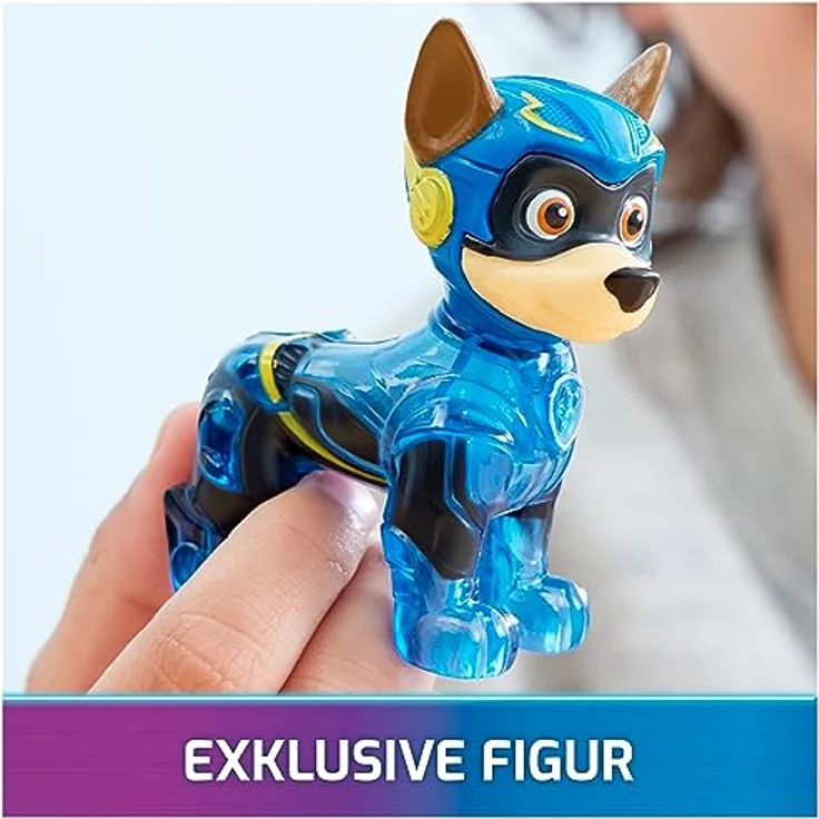 PAW PATROL: Der Mighty Kinofilm, Superhelden-Basis-Fahrzeug Spielzeugauto von Chase mit Welpenfigur, Polizeiauto mit Licht- und Geräuscheffekten, Spielzeug geeignet für Kinder ab 3 Jahren – Bild 5