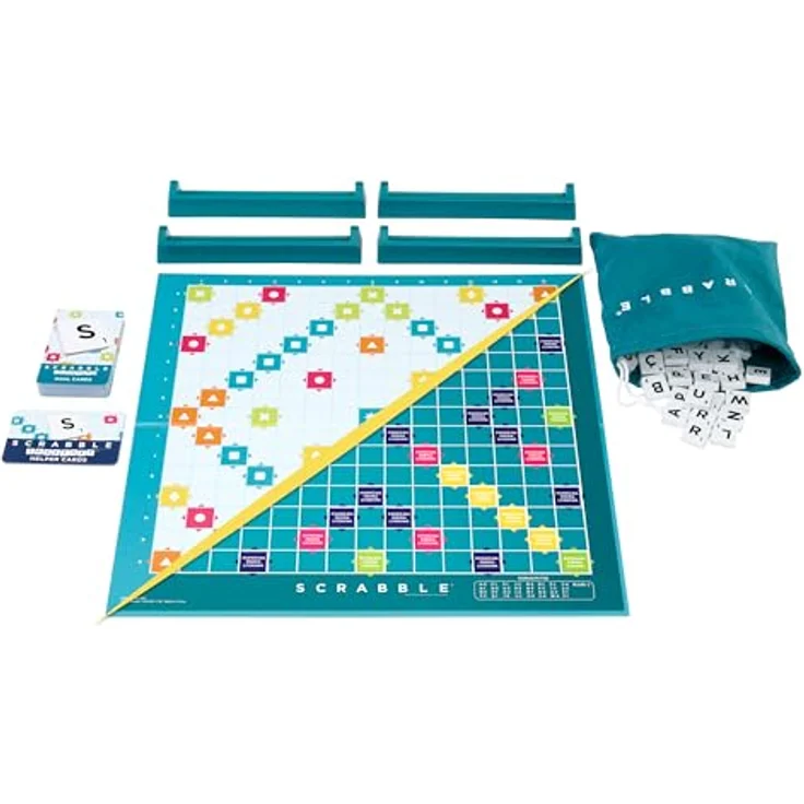 Mattel Games Scrabble Zwei in Eins, Polnische Version, langlebig mit flexiblem Zubehör, HXM53 – Bild 5