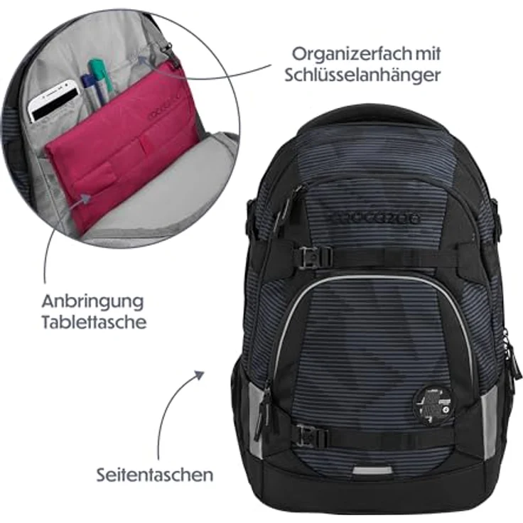 coocazoo Schulrucksack Mate, wasserabweisend mit höhenverstellbaren Schulterträgern, blau – Bild 10