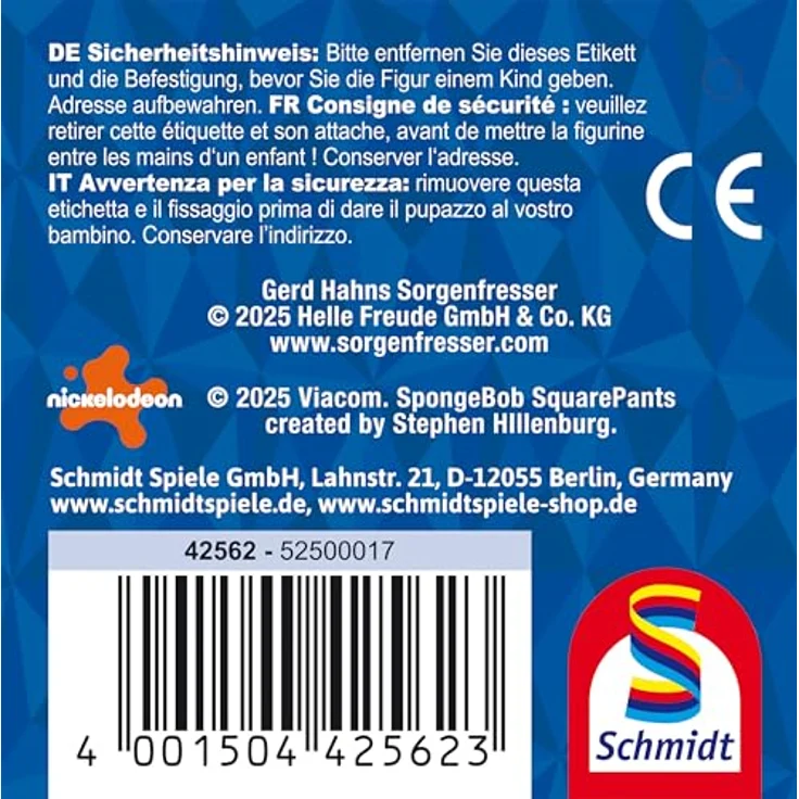 Schmidt Spiele Sorgenfresser, Spongebob Plüschfigur, 25 cm, waschbar, ab 0 Jahren, hochwertiger Plüsch – Bild 2