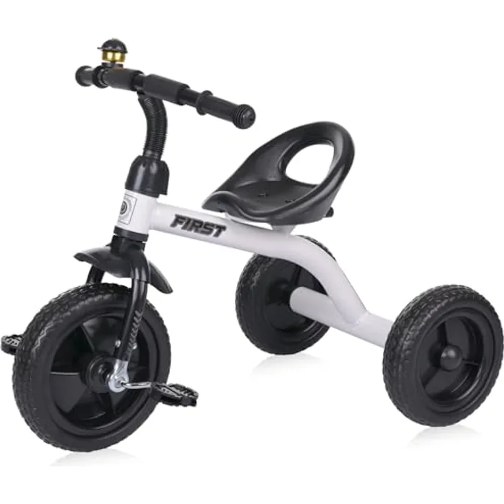 Lorelli Dreirad ab 3 Jahren, Tricycle First, nur 3,5kg, ergonomischer Sitz, Klingel, Eva-Reifen, Schutzblech, rutschfeste Pedale, weiche Gummi-Griffe, weiß