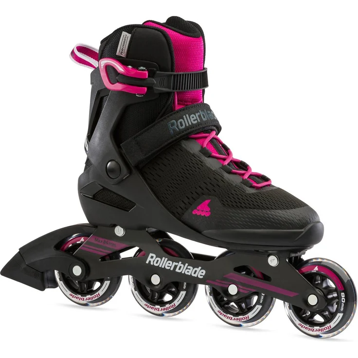 ROLLERBLADE Inlineskates ROLLERBLADE SIRIO 80 W Inline Skate black/raspberry, Damenmodell für Einsteigerinnen mit stabiler Schuhkonstruktion und Aluminium-Schiene