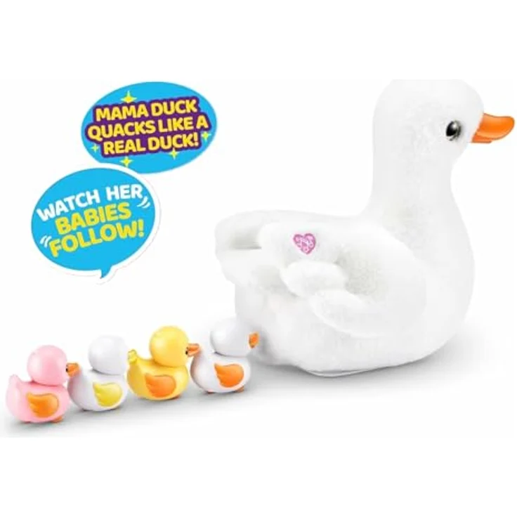 ZURU Kuscheltier Pets Alive - Mama Duck Surprise, Interaktives Spielzeug mit Überraschungen, gelb – Bild 4