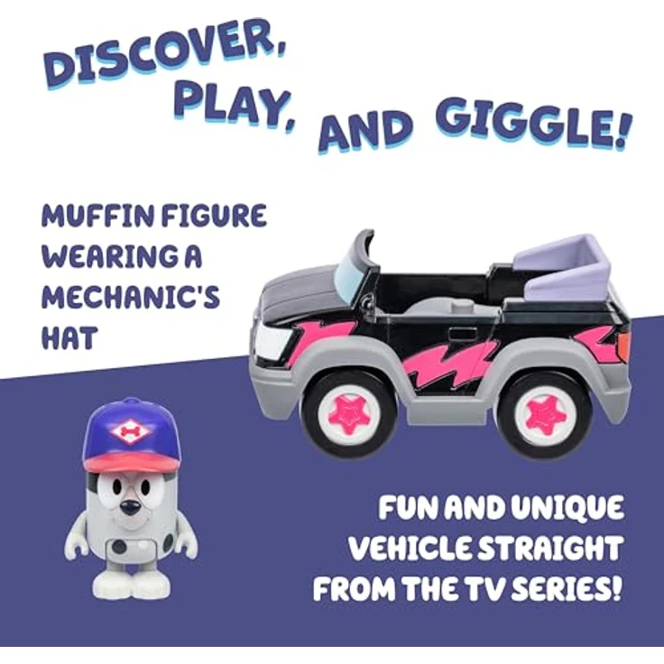 BlueY Pizzamädchen-Auto mit Muffin-Figur, 6 cm groß, bewegliche Gelenke, für Sammelfiguren – Bild 3