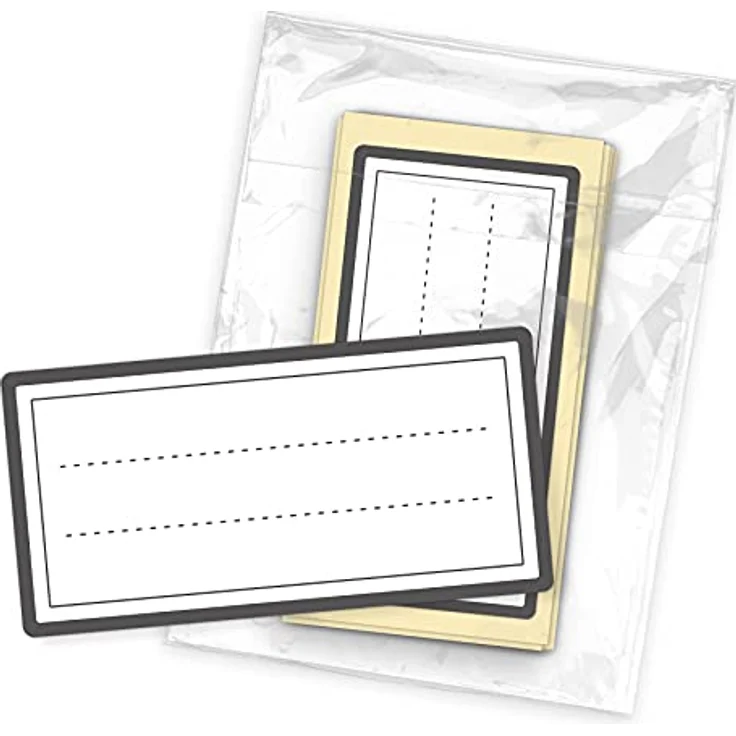 itenga 40x Buchetiketten Heftetiketten 9x4,5cm, selbstklebend und beschreibbar, neutral grau – Bild 3