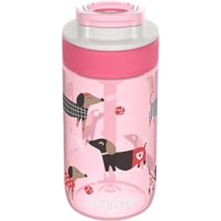 Kambukka Lagoon 400ml Kindertrinkflasche, BPA-frei, spülmaschinenfest, auslaufsicher, mit Strohhalm, Diva Dogs – Bild 1
