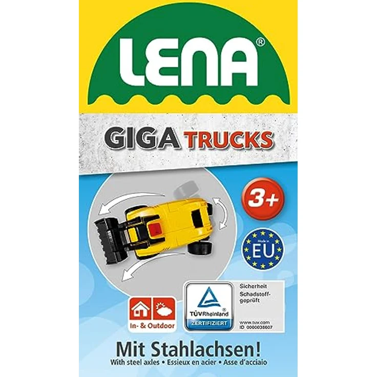 Lena GIGA TRUCKS Aufsitzschaufellader Pro X, robustes Spielzeugfahrzeug mit Knicklenkung, TÜV-zertifiziert, für Innen- und Außeneinsatz – Bild 4