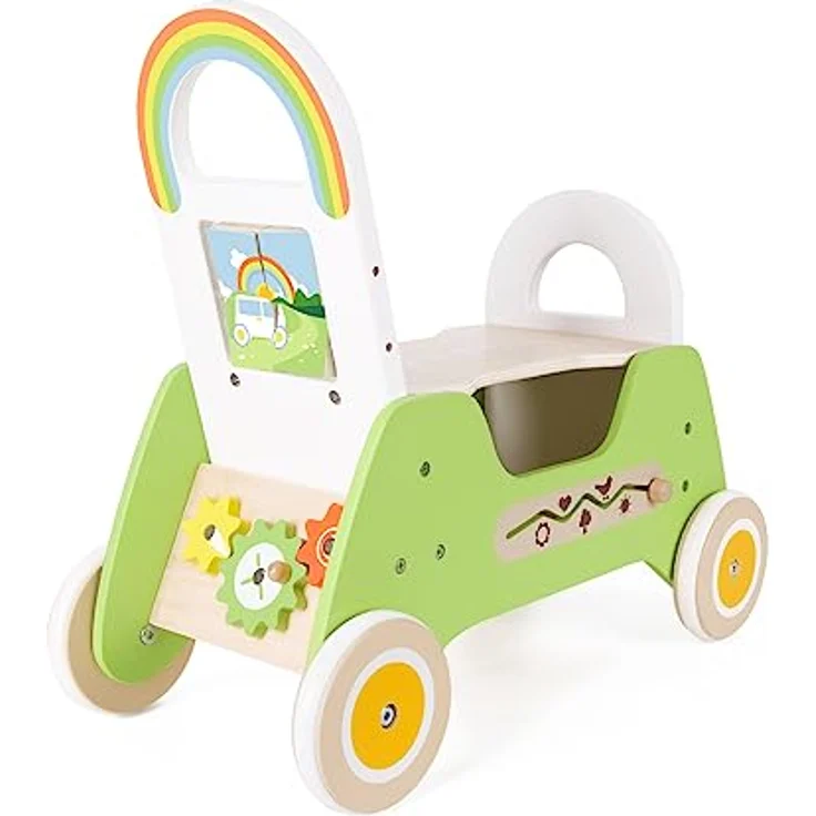 Classic World Lauflernwagen mit Puzzle, drehbaren Rädchen und Formen zum Sortieren, für motorische Fähigkeiten, bunt – Bild 5