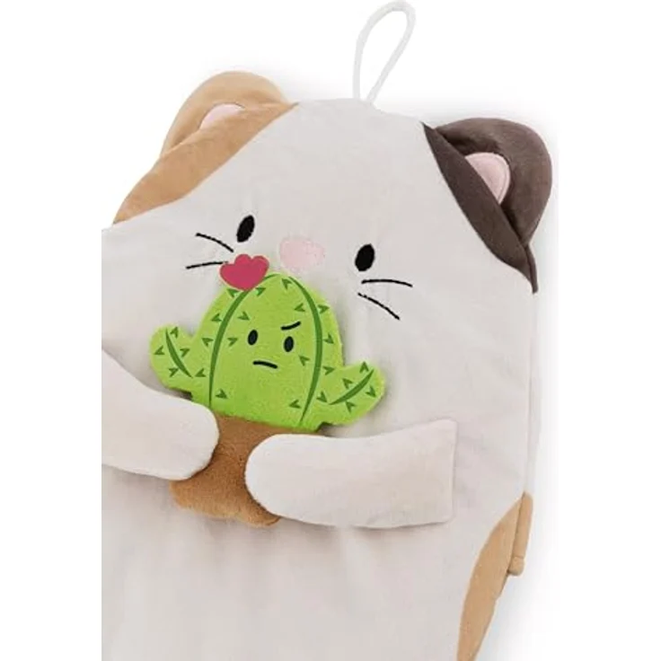Nici mymochi Katze Angy mit Kaktus, 300 ml Wärmflasche 2in1 - Kuscheltier aus recyceltem Material, 30 cm – Bild 3