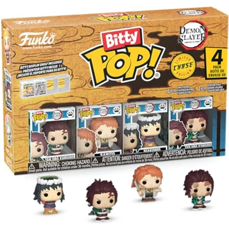 Funko Demon Slayer: Kimetsu no Yaiba Bitty POP! Vinyl Figuren 4er-Pack, 2,5 cm, inkl. Acryl-Vitrine, 1 von 6 seltenen Varianten可能 – Bild 2