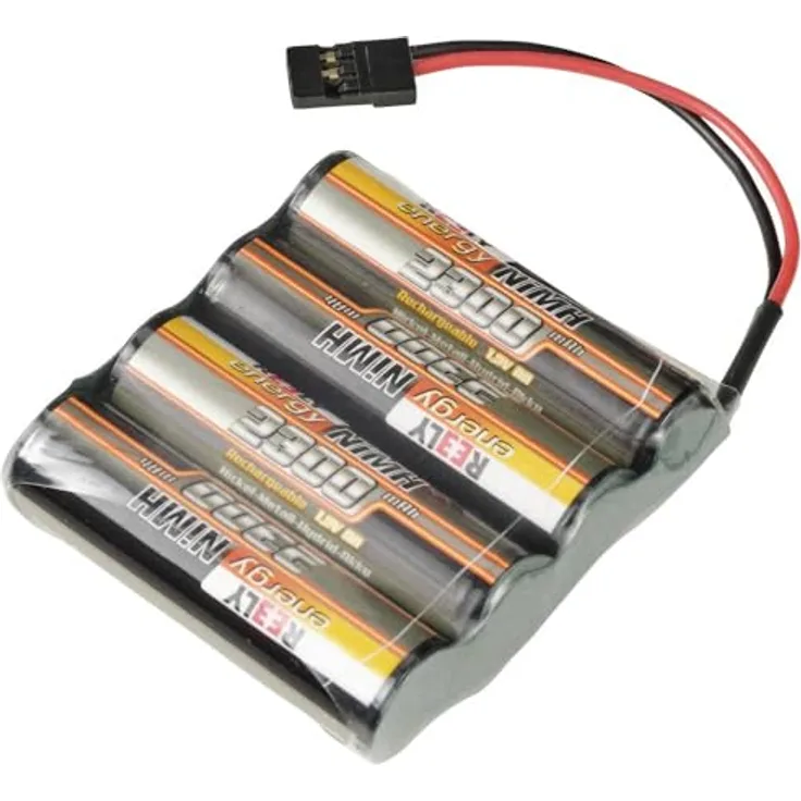 Reely Modellbau-Akkupack (NiMh) 4.8 V 2300 mAh, 4 Mignon Zellen (AA) Side-by-Side mit JR-Buchse, selektierte Zellen und Silikonkabel