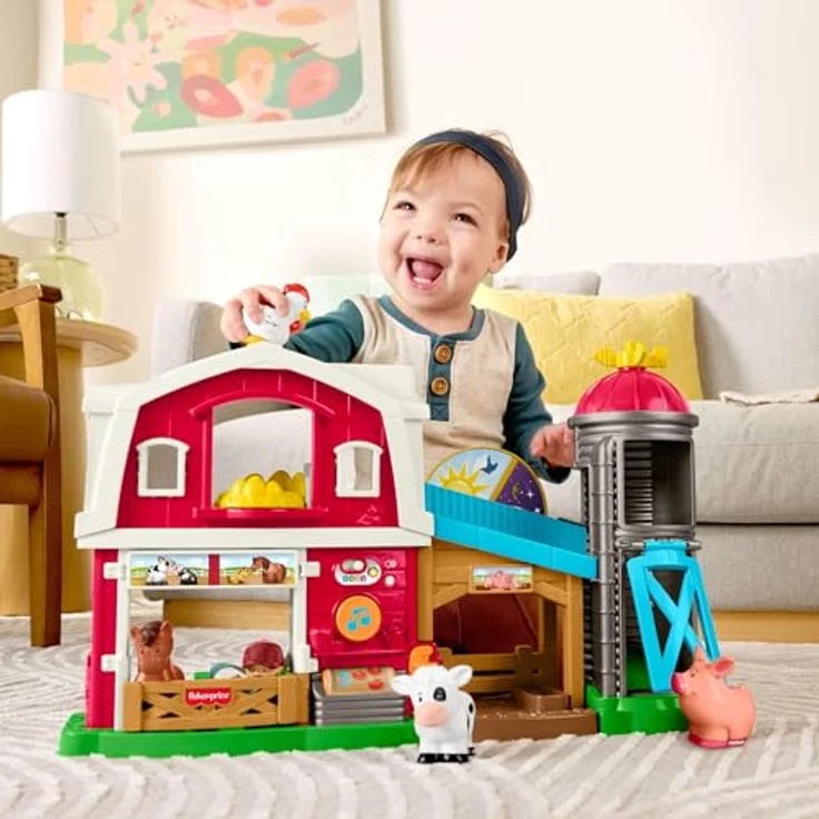 Fisher-Price® Little People Bauernhof Lernspielzeug mit Sound, interaktives Spielset, 50+ Lieder, mehrsprachig (D, F, E, I, DU) – Bild 2