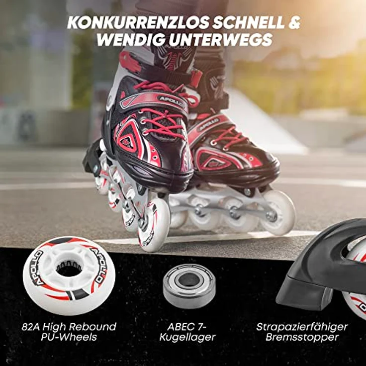 Apollo Super Blades X Pro | größenverstellbare Inliner für Kinder, Damen und Jungen | LED Inlineskates, 70 mm High-Rebound-Rollen, ABEC 7 Kugellager, blau - Preisvergleich – Bild 5