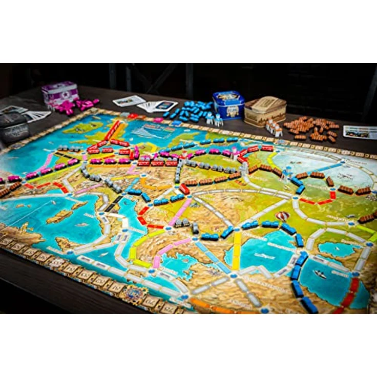 Rebel Brettspiel Boarding the Train: Europa 15. Jahrestag DELUXE, strategisches Spiel mit neuen Elementen und hochwertigen Komponenten – Bild 4