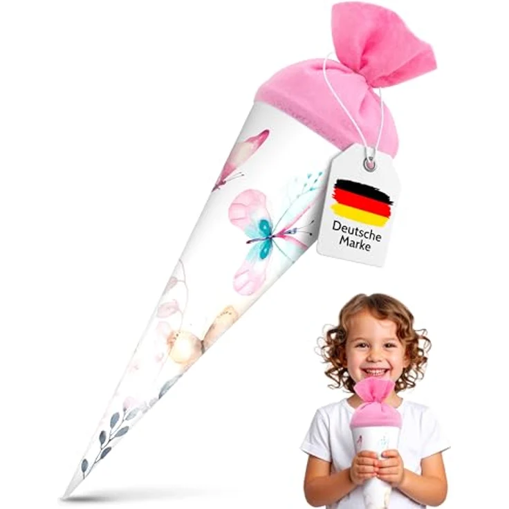 itenga Geschwister Schultüte 35cm Schmetterling mit Filzverschluss kleine Tüte Geschenkverpackung Einschulung Schulanfang – Bild 9