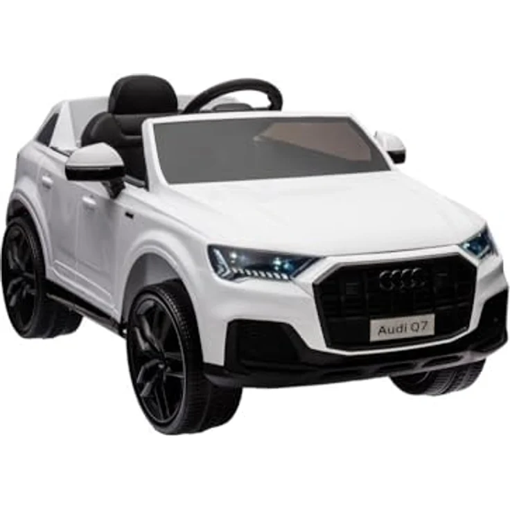schnaeppchenmeile-online Elektro-Kinderauto Audi Q7, 2 Motoren, LED-Beleuchtung, Fernbedienung, Audio Modul, weiß – Bild 2