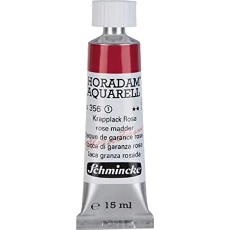 Schmincke HORADAM® AQUARELL Künstler-Aquarellfarbe, Krapplack Rosa, 15 ml, hohe Lichtechtheit und Ergiebigkeit – Bild 1