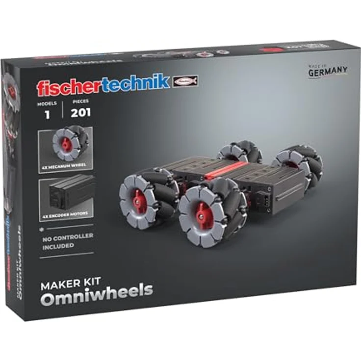 fischertechnik Maker Kit Omniwheels 571901, Bausatz für mobile Roboter mit 4 Encodermotoren und 4 Omniwheels, geeignet ab 18 Jahren – Bild 1