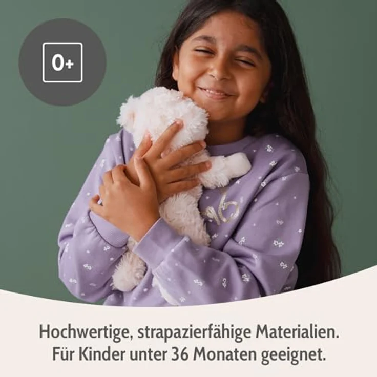Habibi Plush 1628 Bär liegend, Wärmekissen mit Hirsefüllung, zum Erwärmen in Mikrowelle/Backofen, ca. 35 cm, für Kinder und Erwachsene, ideal auch für Babys – Bild 5