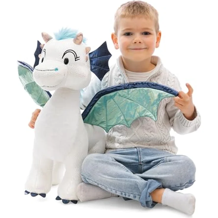 NICI Kuscheltier Drache Zafura, 50cm, weiß, Softer Plüsch mit Glitzer-Effekt, ideales Stofftier zum Kuscheln & Spielen für Kinder & Erwachsene - 62433 – Bild 1
