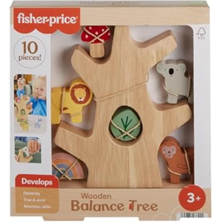 Fisher-Price® Stapelspielzeug Tierspaß Balance-Baum, Holz-Spielset aus nachhaltiger FSC-zertifizierter Waldwirtschaft – Bild 2