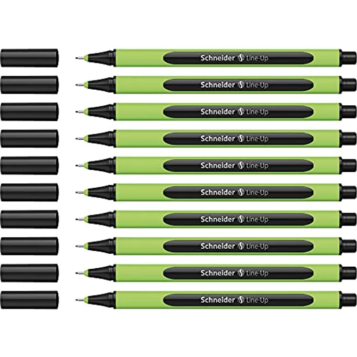 Schneider Line-Up Fineliner (Strichstärke 0,4 mm, aus biobasiertem Kunststoff, ausgezeichnet mit Der blaue Engel) 10 Stück, sapphire-black