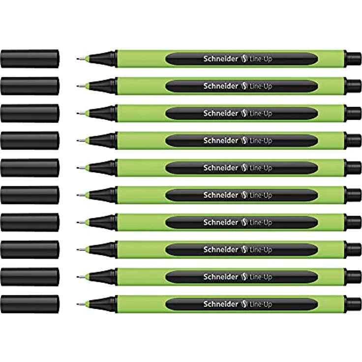 Schneider Line-Up Fineliner (Strichstärke 0,4 mm, aus biobasiertem Kunststoff, ausgezeichnet mit Der blaue Engel) 10 Stück, sapphire-black – Bild 1