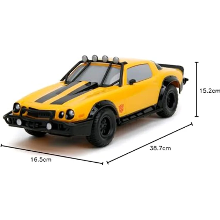 Jada Toys Transformers Bumblebee RC Auto (T7) - ferngesteuerter Chevrolet Camaro aus Transformers 7: Aufstieg der Bestien, 1:16 (28 cm), 2,4 GHz, bis 10 km/h, Spielzeugauto ab 6 Jahre – Bild 3