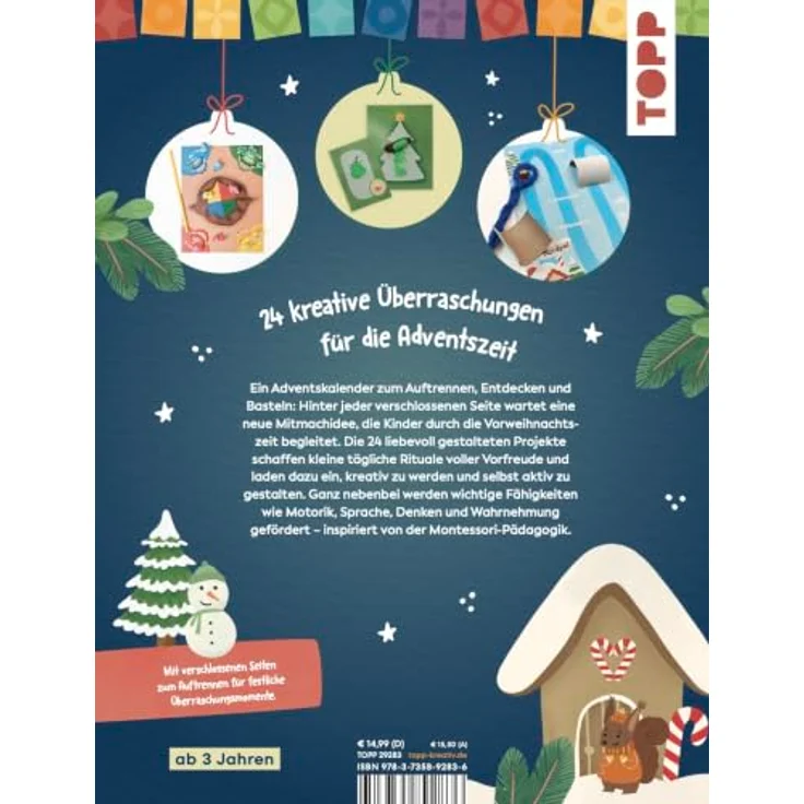 Sonstige Verlage Montessori Adventskalender, 24 kreative Bastelideen zur Förderung von Motorik, Sprache, Denken, Sinne und Spielen, ab 3 Jahren – Bild 2