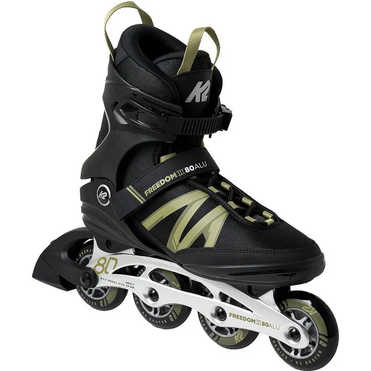 K2 Inlineskates FREEDOM III 80 ALU DESIGN, Einsteigermodell mit Stamping Aluminium Schiene, schwarz – Bild 1
