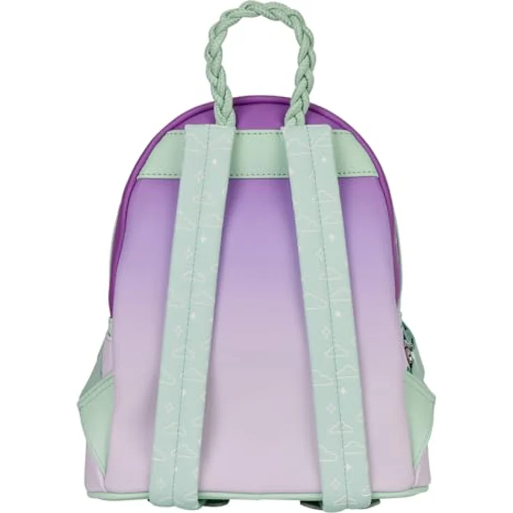 Loungefly Star Wars Grogu Mini Rucksack, Kunstleder, geflochtener Tragegriff, verstellbare Schultergurte, bewegliche Grogu Applikation, 22,8 x 26,6 x 11,4 cm – Bild 4