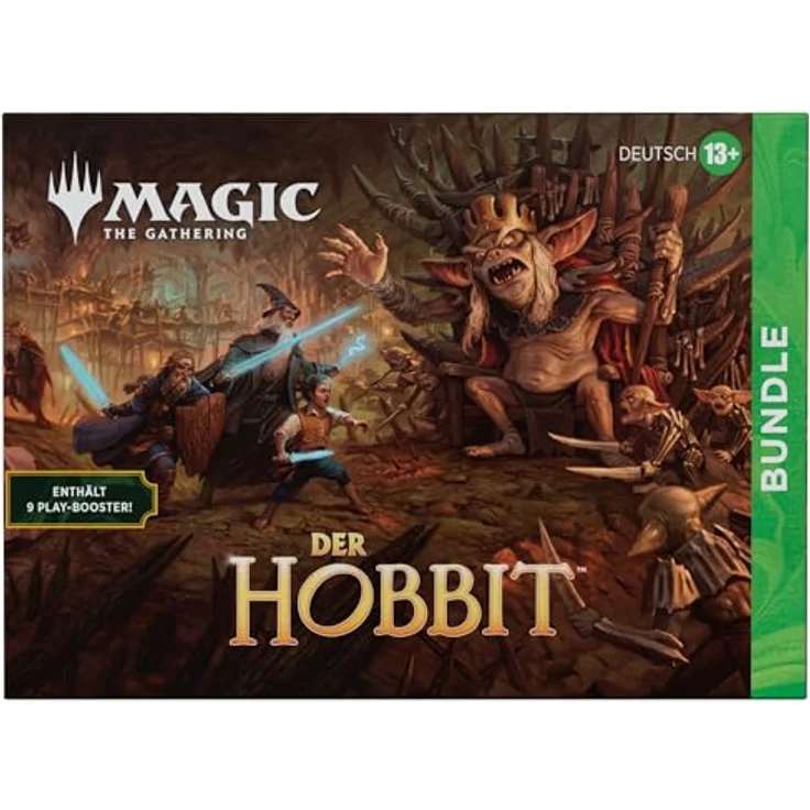 Magic: The Gathering | Der Hobbit Bundle, Sammelkartenset mit 9 Play-Boostern, exklusiver Foilkarte und Lebenspunktezähler