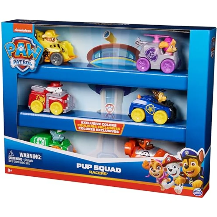 Paw Patrol Pup Squad Racers, Spielzeugautos-Set mit 6 Fahrzeugen, ideal für Kinder, authentische Welpen-Uniformen – Bild 9