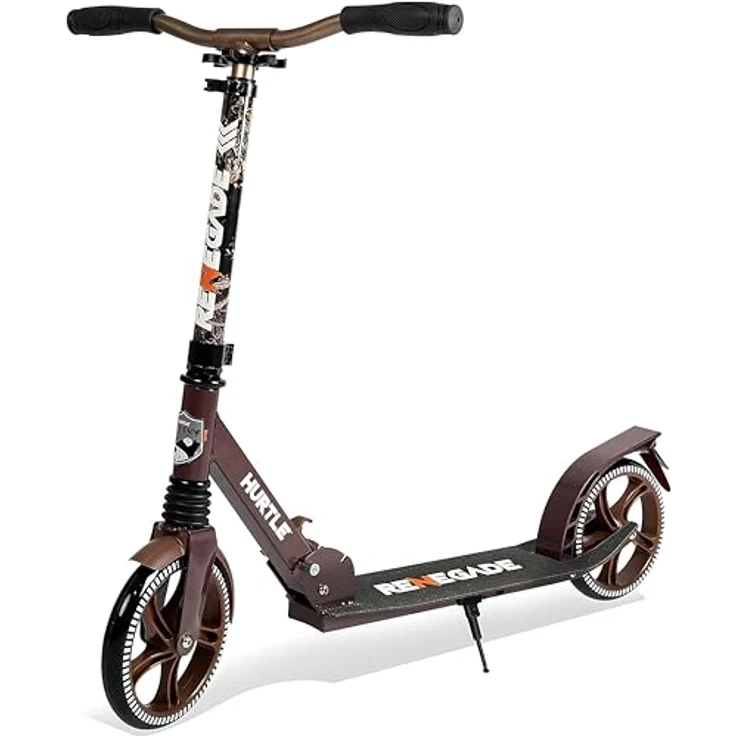Pyle Hurtle Renegade Tretroller, 2-Rad-Klapproller für Kinder und Erwachsene mit verstellbarem T-Bar und robustem Legierungsdeck – Bild 1