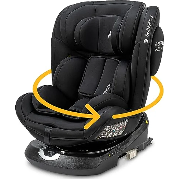 Osann Reboarder-Kindersitz Swift360 S i-Size 360° drehbar, ab 15 Monate - 12 Jahre, All Black, mit Isofix-Basis & Top-Tether – Bild 1