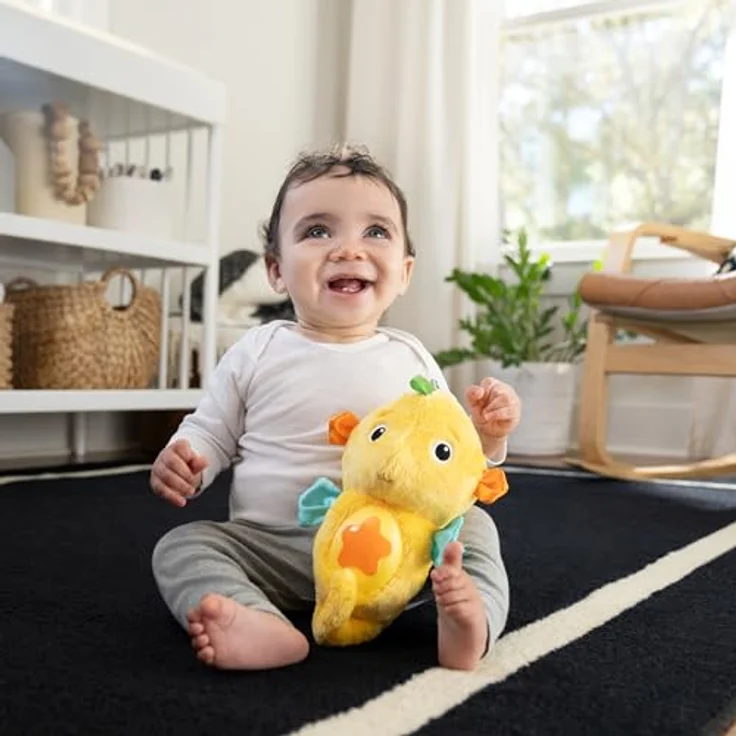 Baby Einstein Sea Dreams Seepferdchen, Einschlafhilfe mit Cry-Reply Technologie, Lichtbauch, Ozeanklängen & Klassik, Gelb – Bild 3
