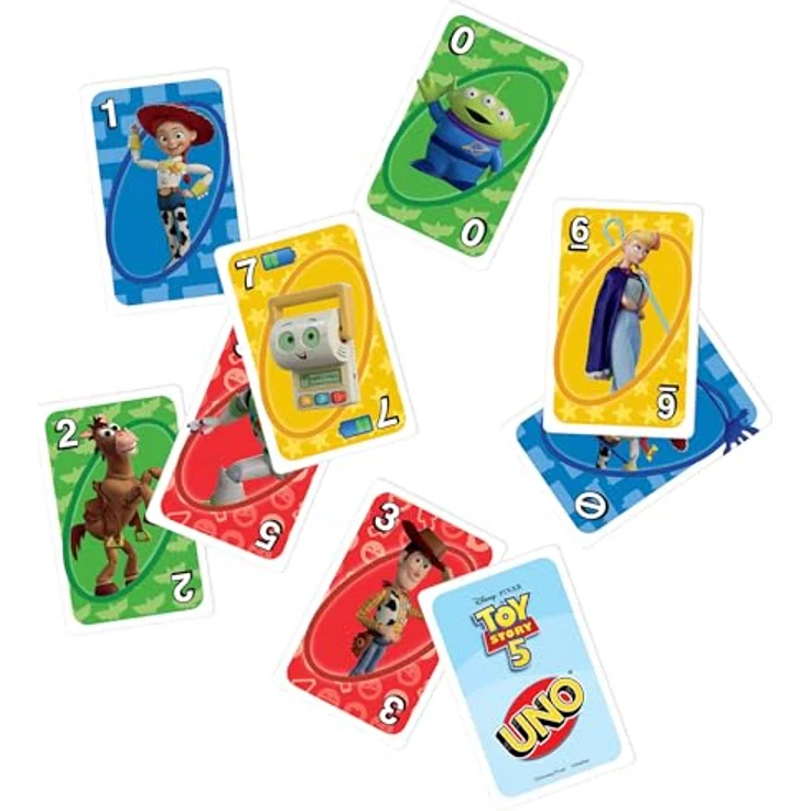 UNO Toy Story 5, Kartenspiel mit Charakterillustrationen und „Fully Charged“-Regel für abenteuerliche Spieltwists, ab 7 Jahren – Bild 3