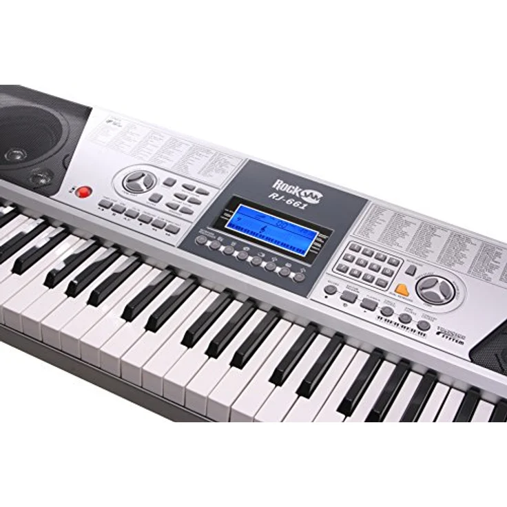 RockJam - RJ661-SK - Super Kit - 61 Tasten LCD Elektronisches Unterrichts-Keyboard mit Ständer, Hocker und Kopfhörer – Bild 3