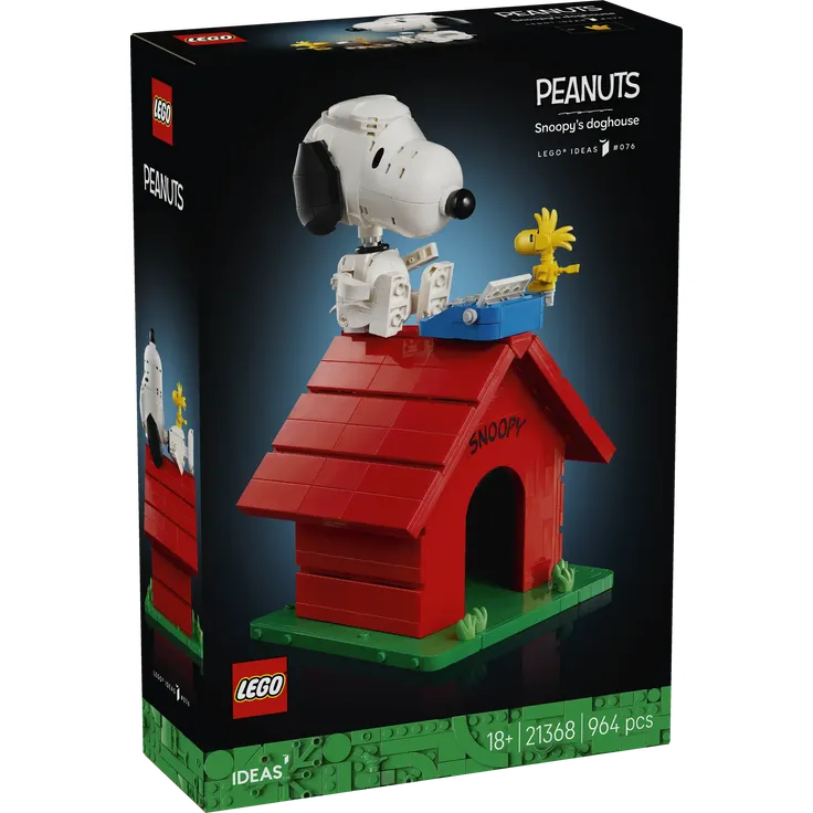 LEGO Peanuts: Snoopys Hundehütte - 964-teiliges Set für Erwachsene, Höhe 25cm, rot